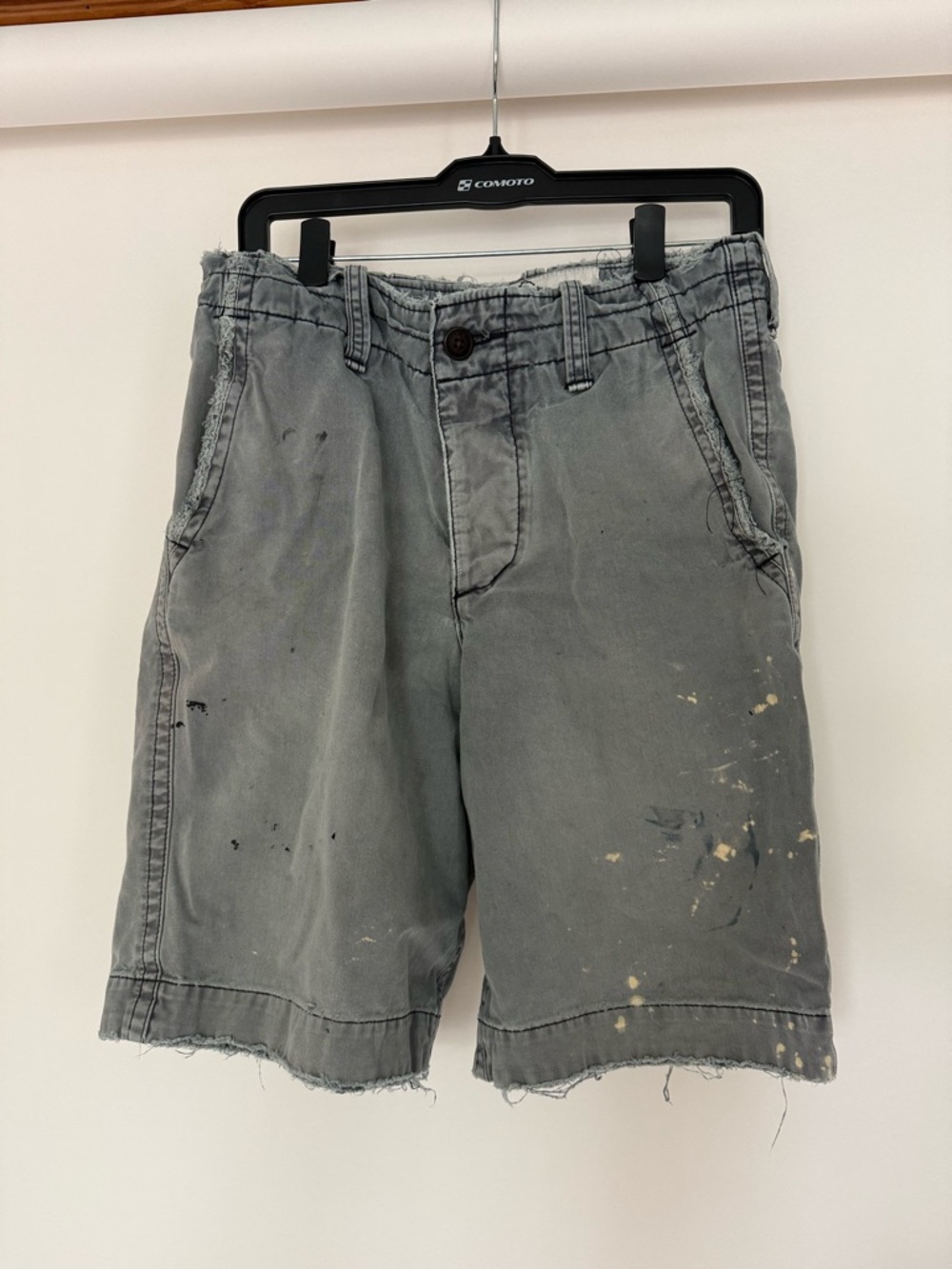 Abercrombie & Fitch Washed Gray Distressed Shorts